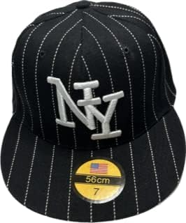 Ню Йорк бейзболна шапка в тънка ивица в стил хип-хоп. Размер: Средно 7 инча (56 см) Червен, бежов, Кафяв, бял, черен, син и тъмно син