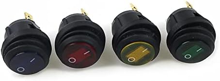 MAKEE 1 бр. KCD1 Кръгла водоустойчива лампа Вкл-изкл 3Pin през Цялата кулисный премина 10 (6) 250VAC 125 В led лампа с плосък колан (цвят: червен, размер: 12)