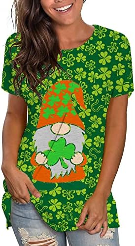 Женска тениска IIUS на Деня на Св. Патрик, Къси Тениски с кръгло деколте, Зелена Блуза Щастливи Джуджета, Най-Свободния, Намаляване, Забавен