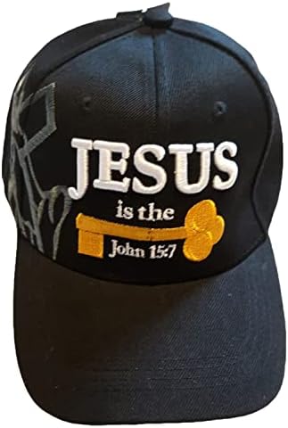 Черна Патица Марка 3D Исус-Ключ Бродирани Исус Християнска бейзболна шапка