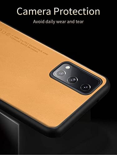 Калъф Puxssul за Samsung Galaxy S20 FE 5G, Мек калъф от изкуствена кожа, TPU, Изключително Лек Калъф от естествена кожа за Samsung Galaxy S20 FE 5G със защита от свръхлеки камера (2020 г.) (жълт)