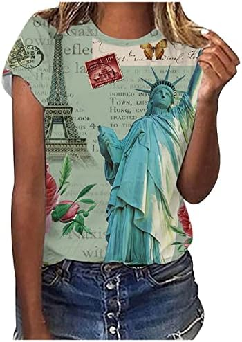На 4 юли, Женска Тениска С Принтом на Деня на Независимостта, ден за ден Пуловер С кръгло деколте, Блуза, Дамски Летни Блузи С Къс Ръкав