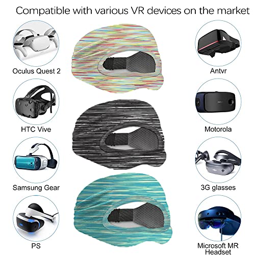 NewYeeca VR masks пот band - С накладки за маски за очите, VR Маска, Дишаща Регулируема Превръзка за пот, Аксесоари за домашни VR-очила Унисекс, Калъф за очила, устойчива на плъзгане маска (4)