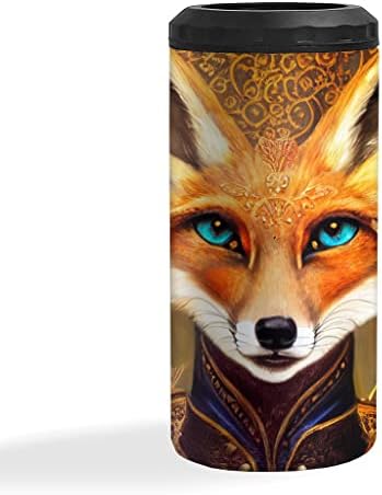 Fox Theme Изолиран Тънък Охладител за консерви - Охладител за есента на Кутии - тънък Охладител За Буркани Със Сладко лисици ръка