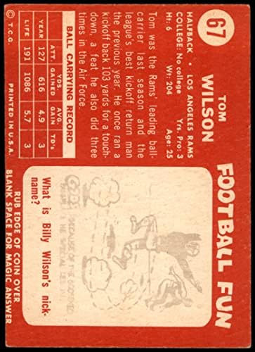 1958 Topps 67 Том Уилсън от Лос Анджелис Рэмс (Футболна карта) VG/БИВШ Рэмс