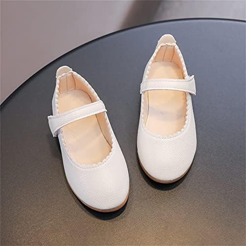 Обувки за малки момичета; Обувки Mary Jane, на равна подметка; балетные обувки без стягане; Обувки за деца; Обувки за деца (бяла, за по-големите деца 11-11,5 години)