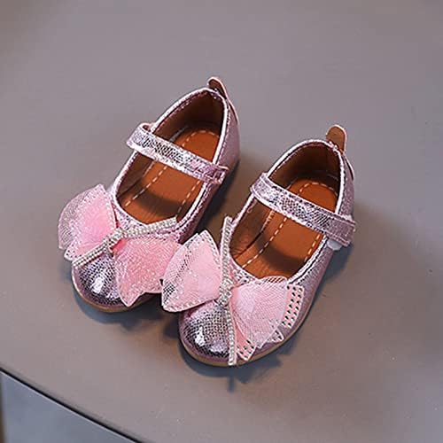 Обувки за малки момичета с Цветя модел, Нескользящие Меки обувки Mary Jane, Ежедневни балет апартаменти без закопчалка на равна подметка за купоните, Училището Сватба (Розово, за деца 2-2,5 години)