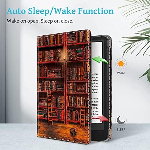 Калъф подходящ за 6-инчов Kindle (11-то поколение, випуск 2022 година), ultralight калъф-поставка от изкуствена кожа с автоматична функция за събуждане/сън.