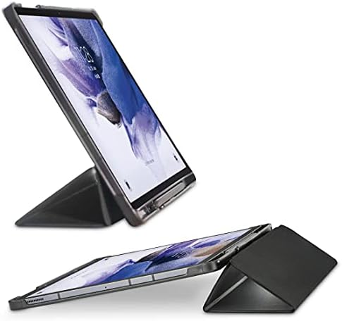 Калъф Hama 217140 за Samsung Galaxy Tab S7 FE/S7 + 31,5 см 12,4 инча (Флип калъф за таблет на Samsung, защитен калъф с функция стойка и отделения за химикалки, магнитна капачка) Черен