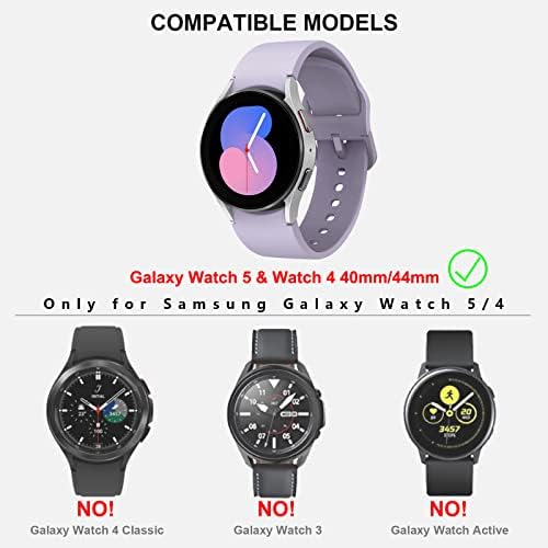 [3 + 3 опаковки] Samsung Galaxy Watch 5 2022 и Watch 4 2021 Защитно фолио за екрана и калъф 44 мм, Kakufunny За защита от замъгляване, фолио, изработени от закалено стъкло и защитна броня от твърда КОМПЮТЪР за Galaxy