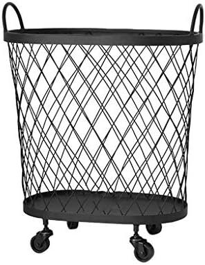 Метална количка за бельо HQASH количка, Здрава Решетчатая кошница за дрехи с дръжка за чекмедже за съхранение на дрехи (Цвят: черен)