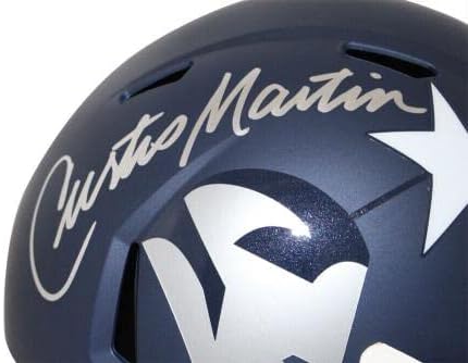 Каска Curtis Martin с автограф на New England Patriots F/S AMP Speed PSA 32454 - Каски NFL с автограф на Мартин Кертиса