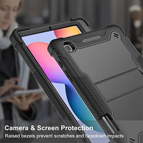 Калъф-панел за Samsung Galaxy Tab S6 Lite 2022/2020 Модел SM-P610/P613/P615/P619 с Защитно фолио за екрана, Притежател на химикалки / Сверхпрочным Противоударным Защитен калъф, черен
