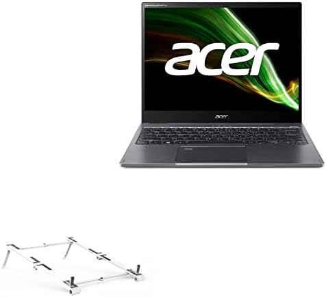 Поставяне и монтиране на BoxWave, съвместима с Acer Spin 5 (SP513-55N) (поставяне и монтиране на BoxWave) - Имат алуминиева поставка 3 в 1, Преносим, за да видите различни ъгли - Сребрист металик