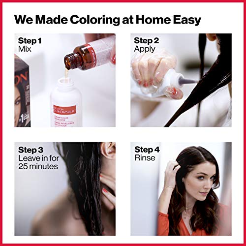 REVLON Colorsilk Перманентная боя за коса Beautiful Color с технологията 3D гел и кератин, Боя за коса с покритие седины, 32 цвята тъмно червено дърво, 4,4 грама (опаковка от 3 броя)