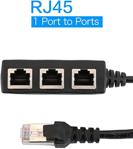 Съединител AHYBZN RJ-45, Конектор за Ethernet Линия Съединител за адаптер Супер Cat5, Cat5e, Cat6, Cat7 LAN Ethernet Socket, от 1 щепсела до 3 х штекерных, Черен