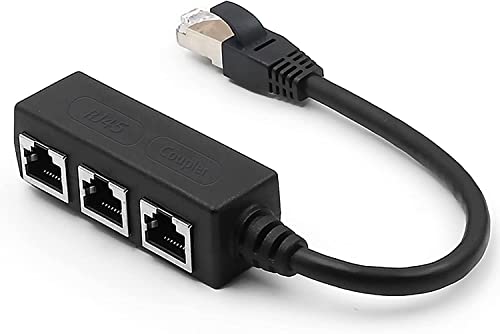 Съединител AHYBZN RJ-45, Конектор за Ethernet Линия Съединител за адаптер Супер Cat5, Cat5e, Cat6, Cat7 LAN Ethernet Socket, от 1 щепсела до 3 х штекерных, Черен