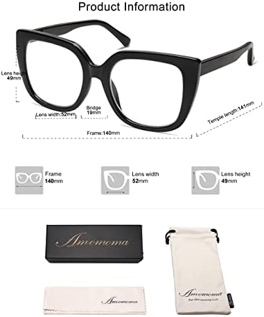 3 Опаковки Ретро Големи Квадратни очила за четене, за жени, по-Големи Стилни Четци с блокиране на синя светлина AM6072