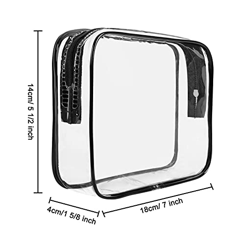 APREUTY Прозрачни Чанти за грим, които са Одобрени от TSA, Набор от козметични Чанти за грим от 3 теми, Прозрачен PVC с дръжка, цип, Преносим Пътна Чанта За багаж, Летище, Авиокомпания, Организиране на почивка (Черен