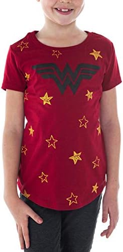 Тениска за момичета от DC Comics с Логото на Чудо-Жена и принтом Звезди