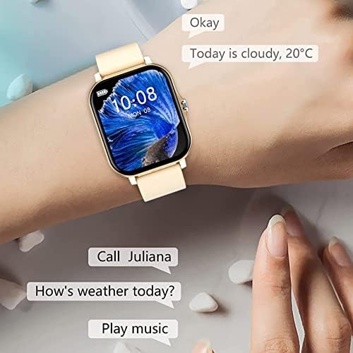 Умен часовник Byikun, които могат да се обаждате и да изпращате текстови съобщения, Многофункционални 1,7-инчови умни часовници, които отговарят на разговори, съвместими с мобилен телефон iPhone iOS, Android, водоустойчива