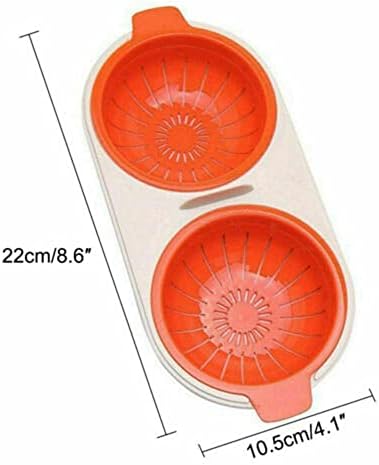 Микровълнови Яйчни Бракониери, двойна котела За Приготвяне на Яйца с 2 Кухини, Преносима Двойна Чаша с Капак, Инструмент За Печене