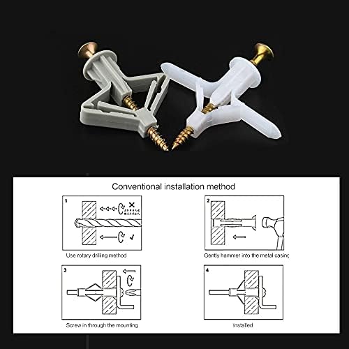 50 бр./компл. Найлонови, Пластмасови и метални расширительные винтове Сив/бял цвят Анкерный Болт За фиксиране на тръбите към стената от гипсокартон (Дължина: сив)