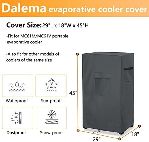 Покриване на изпаряване охладител Dalema за изпаряване охладител MC61M /MC61V, Сверхпрочная Водоустойчив покриване на изпаряване охладител на въздуха, на 29 - L x 18W x 45H, покриване на изпаряване охладител Swamp,