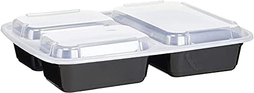 Контейнери за съхранение на продукти за домашно готвене с капак, 3 отделения (10 опаковки)