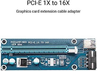 Съединители 4-Пинов PCI-E Странично Card 60 см USB 3.0 Кабел PCI Express от 1X до 16X Удлинительный Кабел-Адаптер за Майнинга GPU Миньор - (CN, цвят: A)