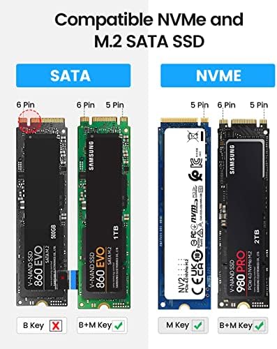 Адаптер за корпуса на SSD-диск ORICO M. 2 NVMe SATA от алуминий, Без инструменти с 3.5 Докинг станция за твърд диск, USB C 3.2 Gen 2 10 gbps NVME, 5 Gbit/с NGFF SATA PCIe M-Key (ключ B + M) 2230/2242/2260/2280