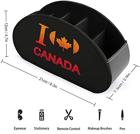 I Love Canada Притежателите на Дистанционно управление за Телевизора Кутия-Органайзер За Грим, Изкуствена Кожа За Домашно Съхранение на Caddy се Съхранява с 5 Отделения