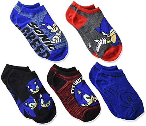 Sonic на Таралеж boys Sonic 5 Опаковка на Чорапи Без показване
