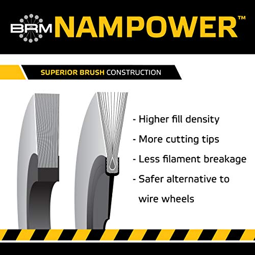 Четка Research CW612320SC Nampower с композиране ступицей, Абразивная Найлон Дължината на четка, Кръгъл отвор, Конци от силициев карбид Диаметър 6 см, диаметър 0,022 инча, дупка под оправку 2 инча, дължина на четина