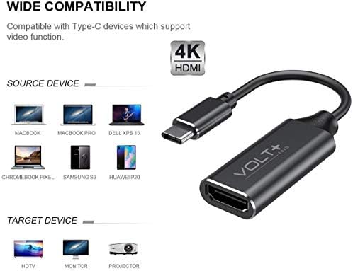 Комплект VOLT PLUS ТЕХНОЛОГИИ 4K, HDMI USB-C е съвместим с професионален адаптер Nokia C2 Tava с цифрово пълна изход 2160p, 60Hz!