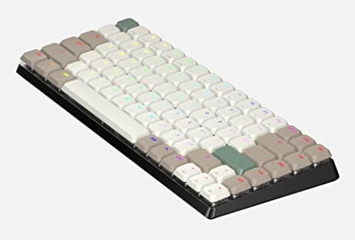 Фина ръчна клавиатура Azio Cascade, разположението на 75%, нисък профил RGB осветление, ключове Гореща замяна и капачки за ключове, кабелна връзка чрез USB-C или безжична връзка Bluetooth (ключове Gateron Brown) (Dark