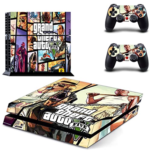 За PS4 ОБИЧАЙНАТА игра Grand GTA Theft And Auto Стикер на корицата на PS4 или PS5 За конзолата PlayStation 4 или 5 и контролери Vinyl Стикер DUC-5344