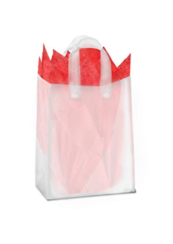 Подаръчни Торбички от Матирана пластмаса 100 X 8 x 10 x 4 Прозрачни Матови Пакети с Меки Петлевыми Дръжки за продажба на Дребно Подаръци и много Други