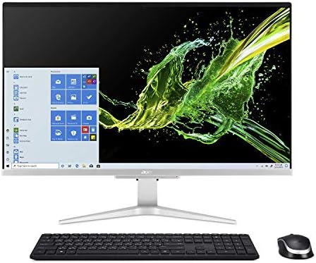 Настолен компютър Acer Aspire C27-962-UA91 AIO, 27-инчов Full HD дисплей, Intel Core i5-1035G1 10-то поколение, NVIDIA GeForce MX130, 12 GB DDR4, 512 GB SSD, 802.11n ac Wi-Fi интернет, Безжична клавиатура и мишка, Windows