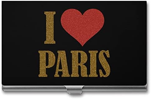 Аз обичам Париж, визитница, метален джобен калъф за визитни картички, персонални мрежи за мъже и жени