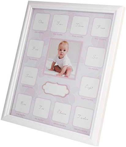 БЕЗПЛАТНА Месечна Детска рамка за снимка, Розова Фоторамка за момичета от 12 месеца, рамка за снимка за Спомен за Първия Рожден Ден, рамка за снимка за записване на растеж на бебето, Поставка за показване на изображения