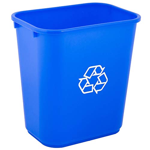 wooow 28 Qt. / 7 Литра / 26 литра на Син Правоъгълен кошница за рециклиране на отпадъци.Търговска кофа за Боклук Кухненски кош за отпадъци кофа за Боклук за вътрешна и външна употреба