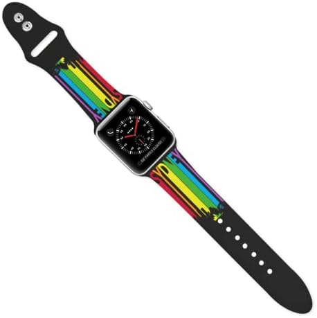 Часовници Apple Watch Rainbow Pride Sydney с оригинален принтом - Мек и здрав силикон каишка за часовник Apple Watch, лесно монтирани въжета за умни часовници, широко съвместими с Apple Watch SE и Series 7 6 5 4 3 2