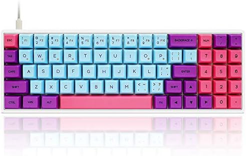 SK64 Joker Кабелна 70 Комбинации с Многоцветни RGB подсветка, Програмируеми led подсветка, с капачки за комбинации сублимация на топлина PBT за PC/Mac Gamer (Joker Limited Edition, Gateron Optical Brown)