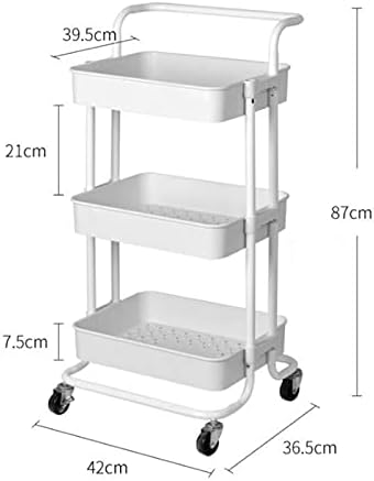 Многофункционална Полк TOMYEUS, Кухненски Мобилни полици За Съхранение на дома за Кацане на Площадка, 3-Слойная Количка, Пълен Багажник, Спестяване на пространство