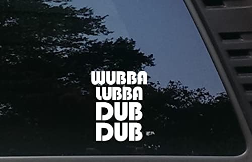 Vinyl стикер Wubba Lubba Dub - 3 3/4 x 4 3/4 за щанцоване на прозорците, автомобили, JDM, камиони, бамперах, кутии за инструменти, разходка с лодка, лаптопи - почти всяка твърда гладка повърхност. Произведено в САЩ