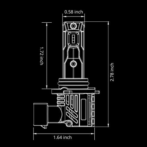 Alla Lighting Mini 9005 H11 Led Светлини за Предните Фарове Комбинираната Комплекти за Ремонт на Далечния и Близкия светлина Смяна на HB3 H9, 6000 K Ксеноновый Бял