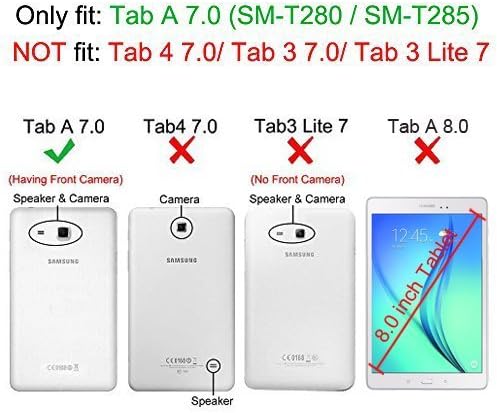 Калъф-за награда UGOcase Galaxy Tab A 7,0 SM-T280/T285 от изкуствена кожа, Оборудвана, Лек, устойчив на удари, smart-калъф, джобове за карти Samsung Galaxy Tab A 7.0 с автоматична функция сън и събуждане, Розови Еднорози