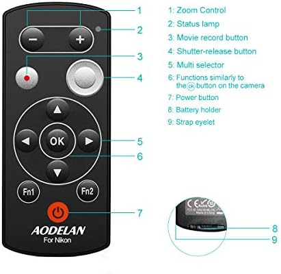 Безжично дистанционно управление спускане на затвора на камерата AODELAN за Nikon COOLPIX P1000 P950 B600 A1000 Z50 Z30 Z фк, заместители на Nikon ML-L7