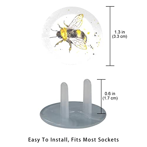 Капачки за ключове 24 Бр. В опаковка, Художествена Защита за контакти Bumble Bee, Кръгли Пластмасови Капачки с 2 Клипса за електрически Контакти, Електрическа изолация